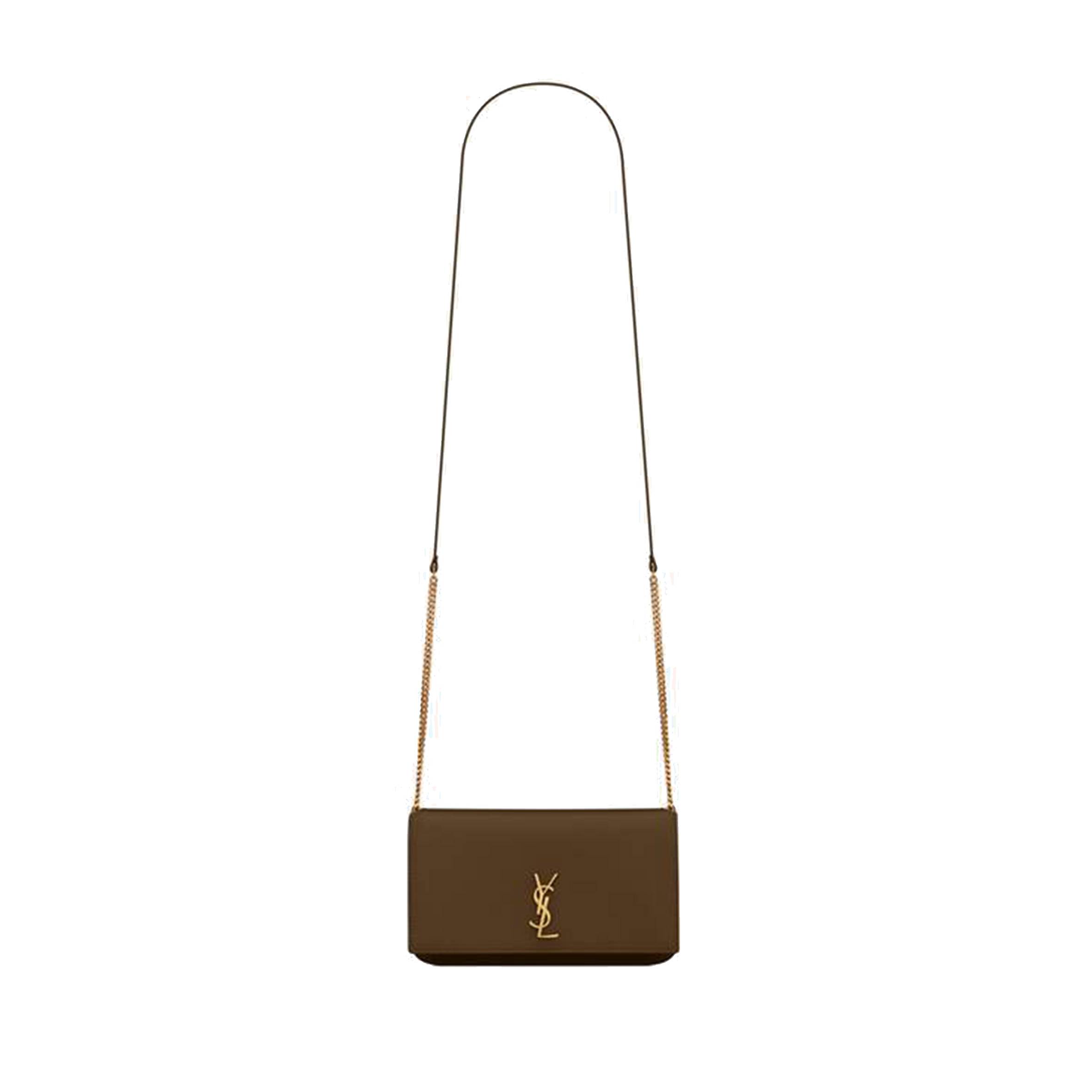 YSL CASSANDRE PHONE HOLDER WITH STRAP IN SMOOTH LEATHER 6350950U40J3234 (18*11*2.5cm)