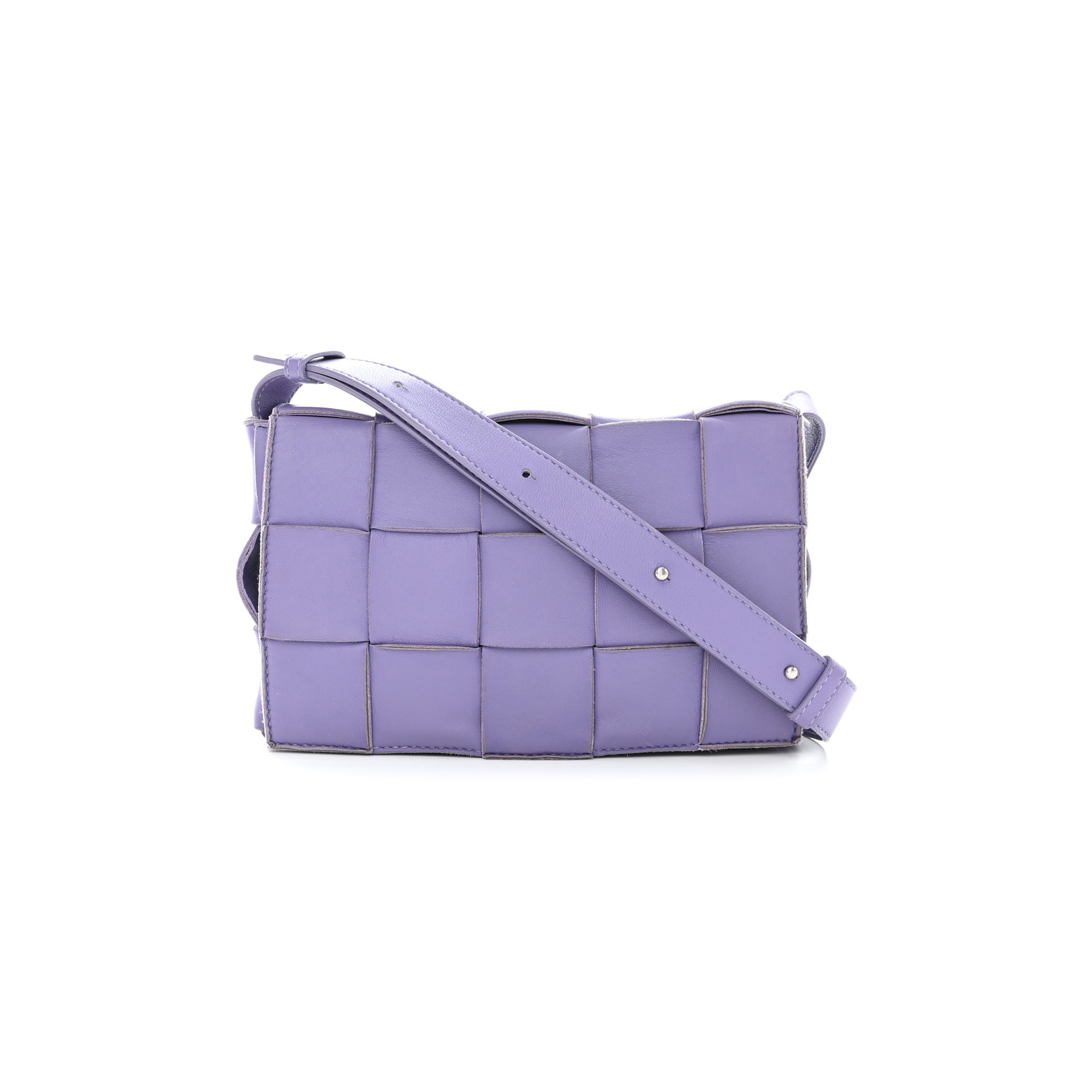 BOTTEGA VENETA LAMBSKIN INTRECCIO CASSETTE CROSSBODY BAG WISTERIA (23*15*5.5cm)