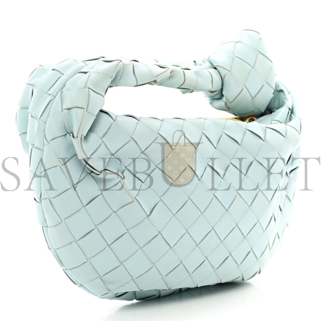 BOTTEGA VENETA NAPPA INTRECCIATO MINI JODIE TEAL WASHED (26*15*6cm)