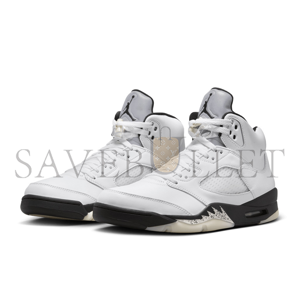 NIKE AIR JORDAN 5 RETRO WHITE AND BLACK DD0587-110