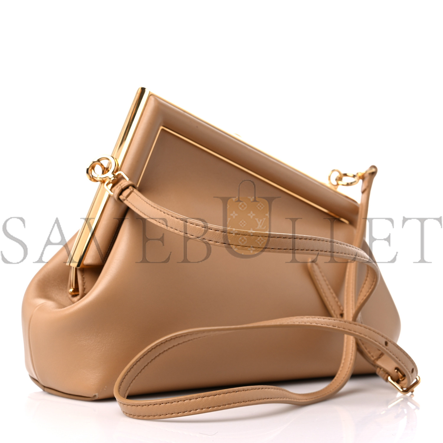 FENDI SHINY NAPPA SMALL FENDI FIRST SAND (26*18*9.5cm)