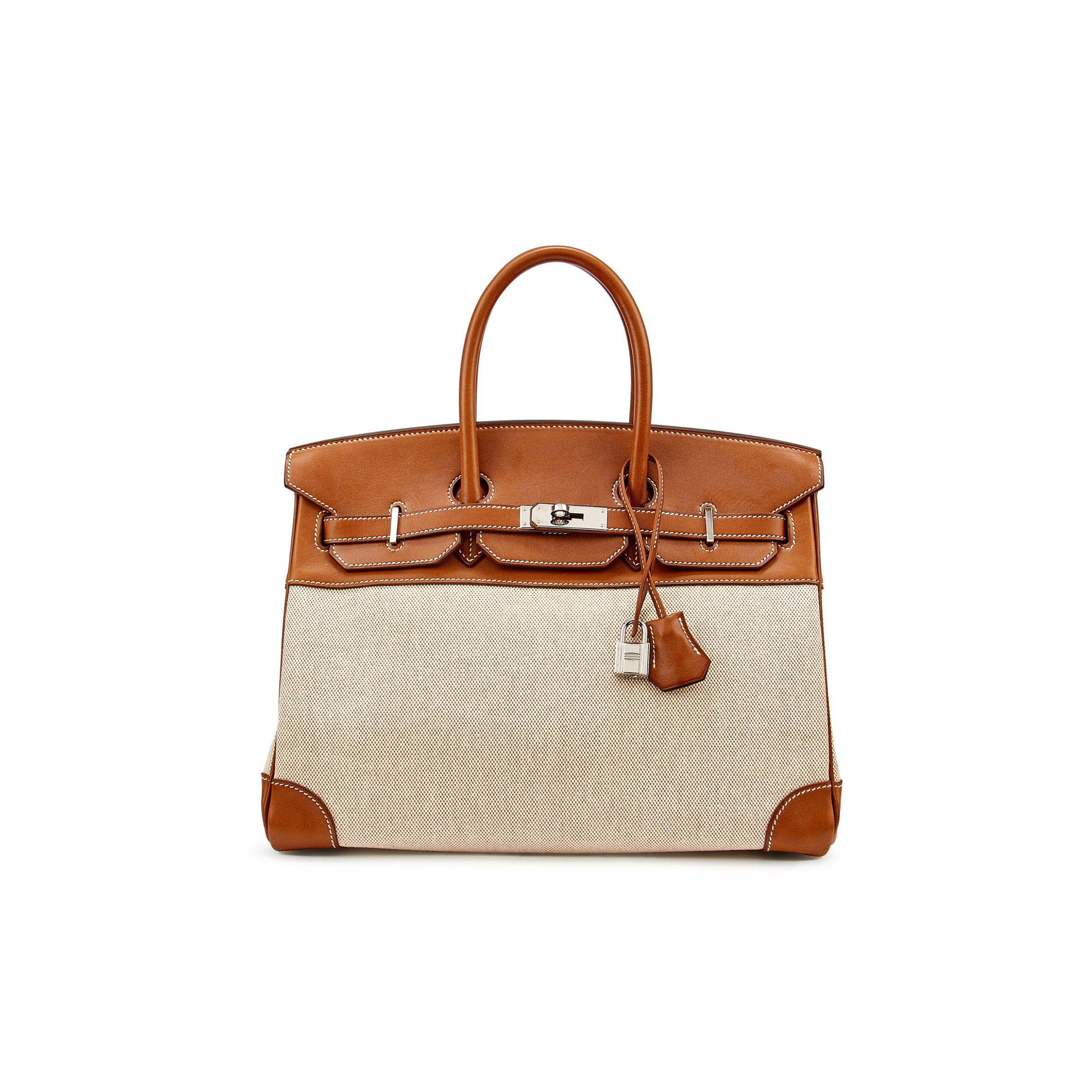 HERMES BIRKIN 35 CALICO AND GOLDEN BROWN LEATHER BAG 8023220073 (35*24*18cm)