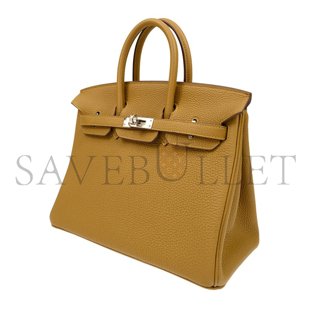 HERMES BIRKIN 25 TOGO LEATHER MILK TEA COLOR GOLD BUCKLE HANDBAG BK25AKTGSS (25*20*13cm)