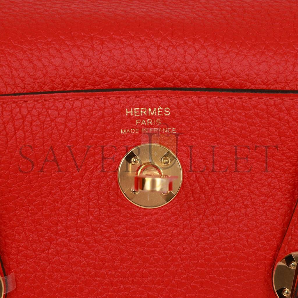 HERMES MINI LINDY ROUGE DE COEUR CLEMENCE GOLD HARDWARE (19*12.5*9)