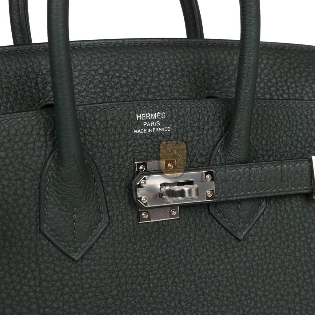 HERMES BIRKIN 25 VERT FONCE TOGO GOLD HARDWARE HANDMADE (25cm)