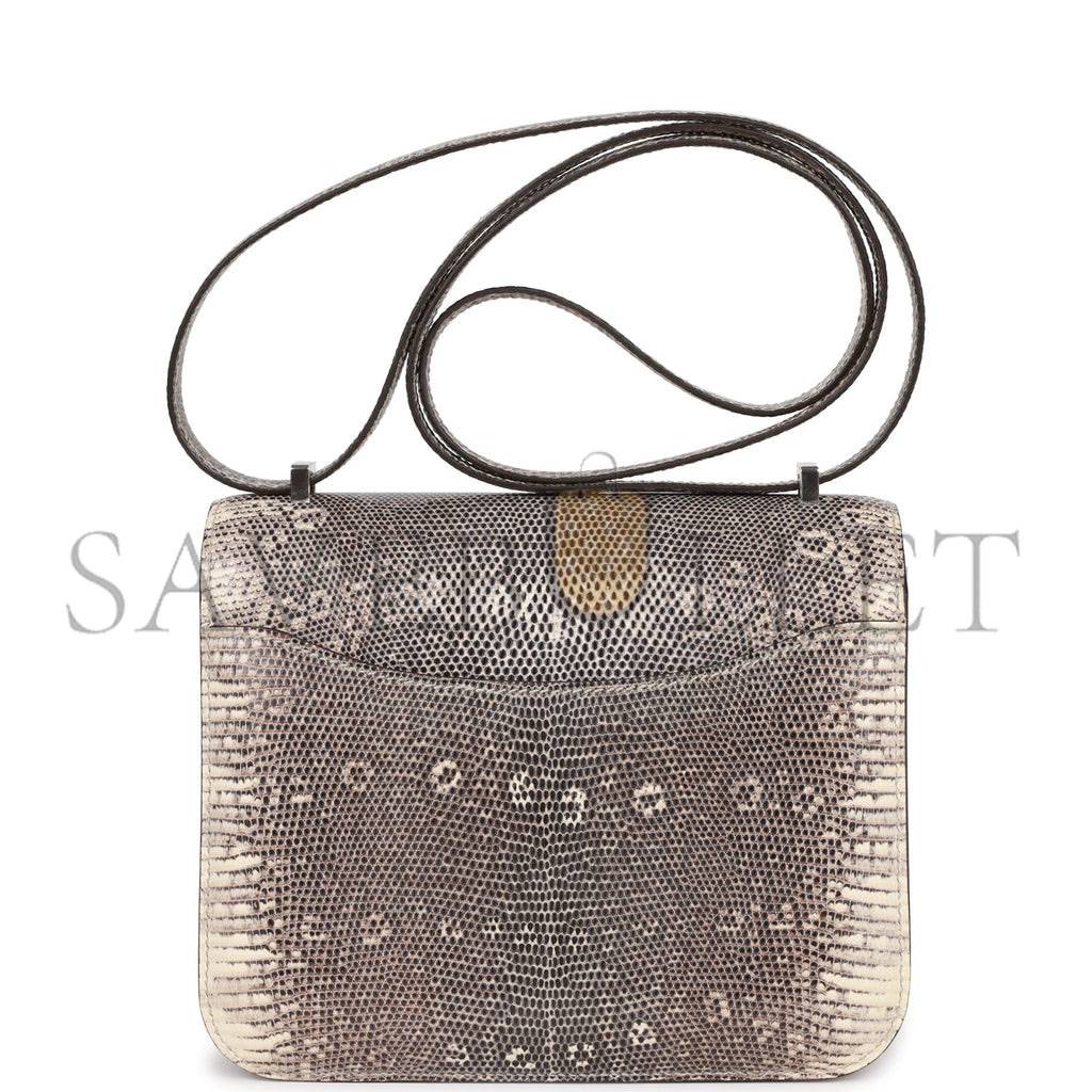 HERMES MINI CONSTANCE 18 OMBRE LIZARD VARANUS PALLADIUM HARDWARE (18*16*5cm)