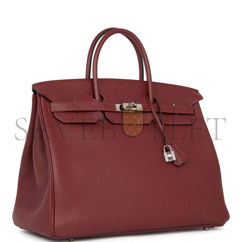 HERMES BIRKIN 40 ROUGE H TOGO PALLADIUM HARDWARE (40cm)