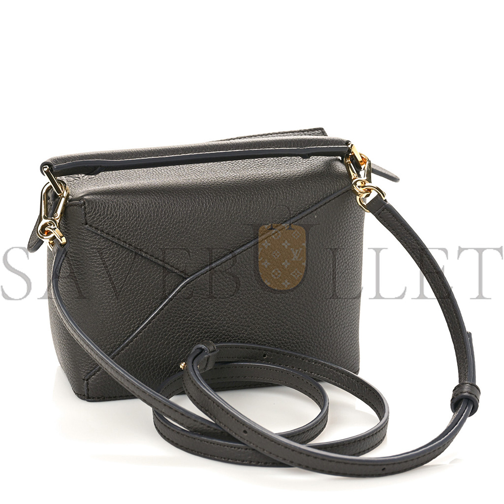 LOEWE CALFSKIN MINI PUZZLE EDGE BAG DARK GREY (18*12.5*8cm)