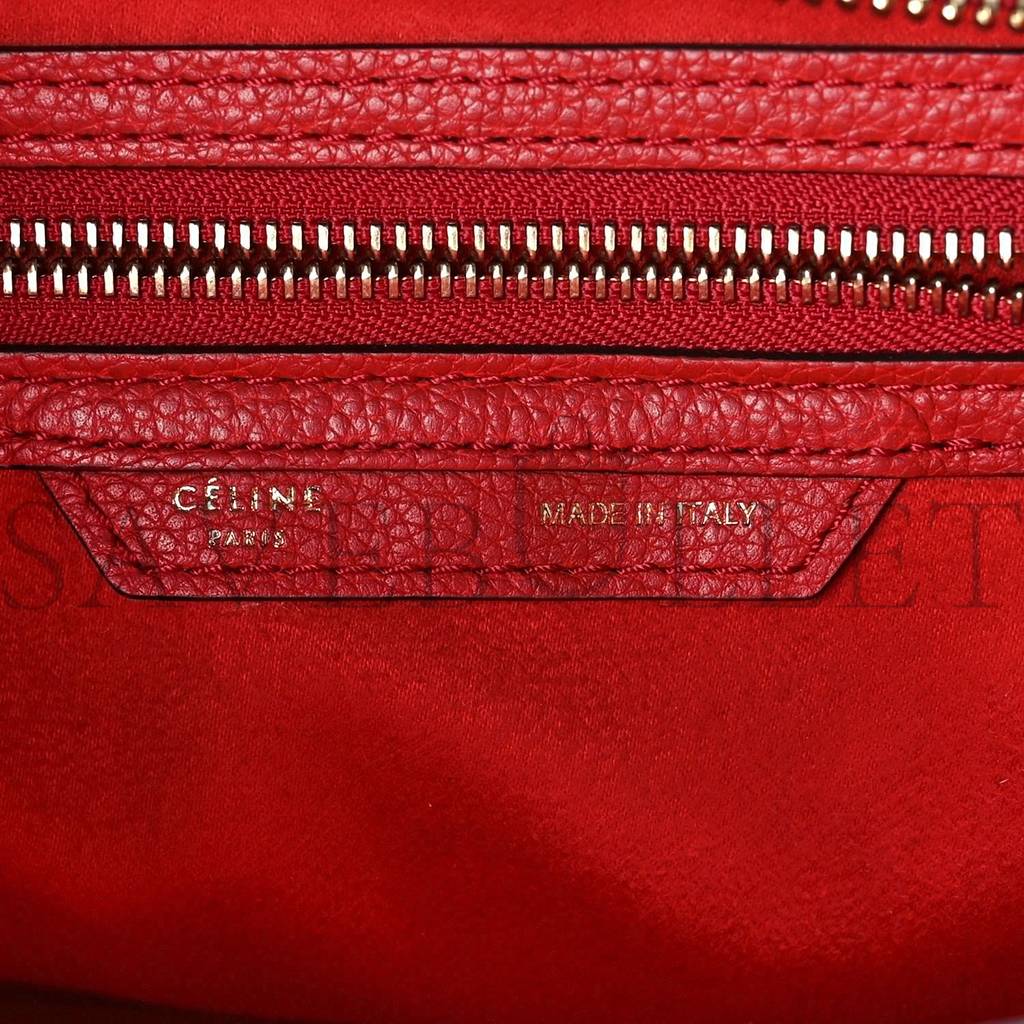 CELINE DRUMMED CALFSKIN MICRO LUGGAGE RED (26*25*13cm)