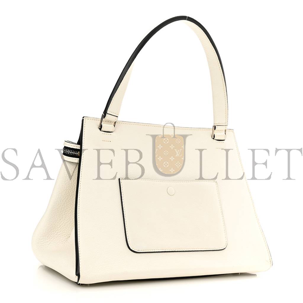 CELINE GRAINED CALFSKIN MEDIUM EDGE SHOULDER BAG WHITE (34*25*17cm)