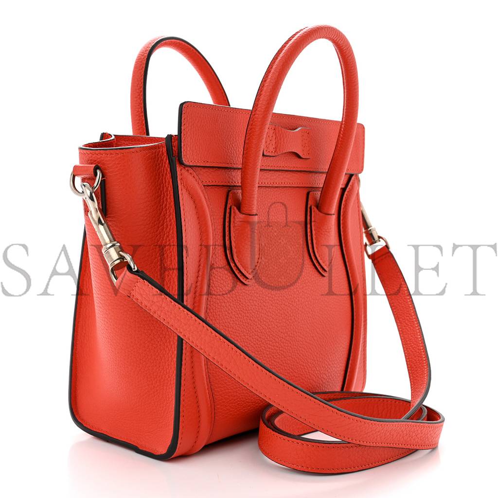 CELINE BABY GRAINED CALFSKIN NANO LUGGAGE RED (20*20*10cm)